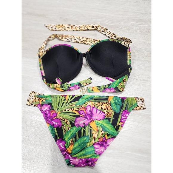 Victorias Secret Bombshell Swimsuit Two-Piece Bikini Womens L Multicolor Floral - Picture 4 of 6